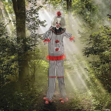 8 Ft. 2" Light-up Lifting Clown With Hat Halloween Decoration