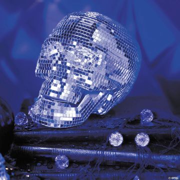6 1/4" Disco Mosaic Skull Halloween Decoration