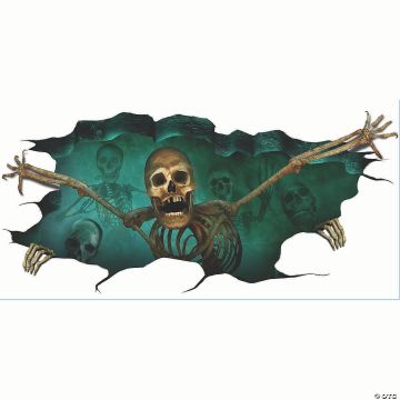 20 1/2" 3d Skeleton Fiends From Below Floor Mat Halloween Decoration