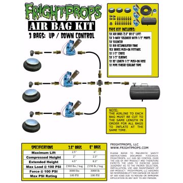 Air Bag Kit: 2.5" Lift - 3 Bags - Three Way Motion
