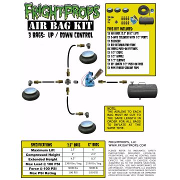 Air Bag Kit: 2.5" Lift - 3 Bags - UP:DOWN Motion