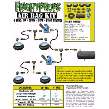 Air Bag Kit: 2.5" Lift - 4 Bags - UP:DOWN:LEFT:RIGHT Motion