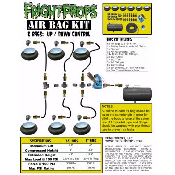 Air Bag Kit: 2.5" Lift - 6 Bags - UP:DOWN Motion
