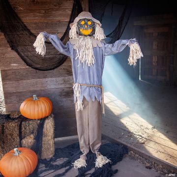 6 Ft. Standing Animated Evil Pumpkin Man Halloween Decoration
