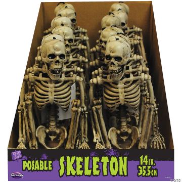 14" Posable Plastic Skeleton Halloween Decoration - 1 Pc.