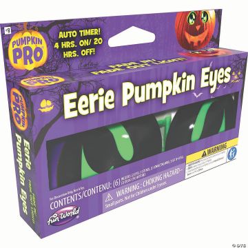 Fade In & Fade Out Battery-operated Eerie Green Pumpkin Eyes Halloween Decoration