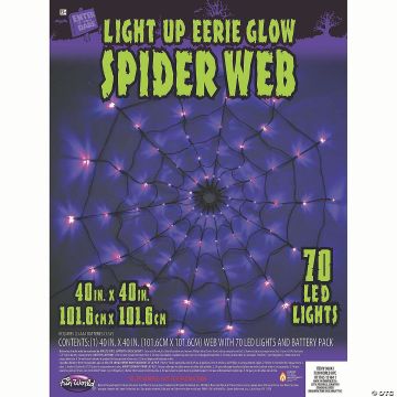 40" Led Light-up Purple Spider Web Halloween Decoration
