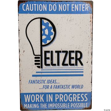 12" X 18" Gremlins™ Peltzer Workshop Metal Sign Halloween Decoration