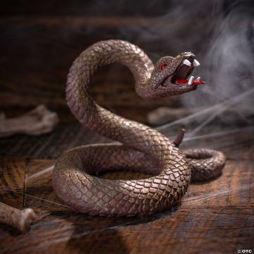6" Coiled & Poised Resin Snake Halloween Tabletop Decoration