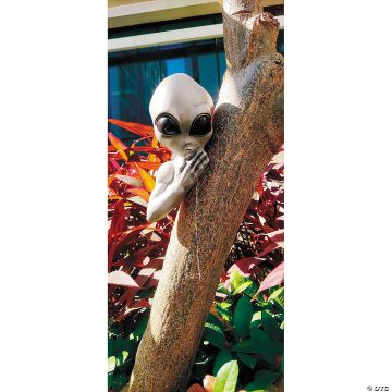4 3/4" Green Alien Tree Peekers Plastic Halloween Decoration