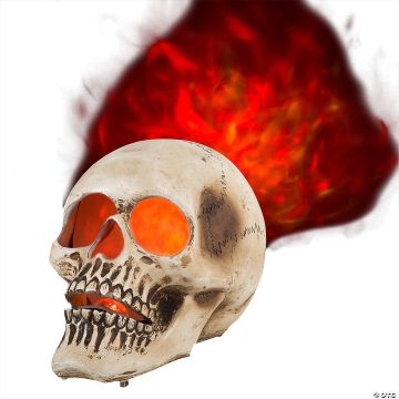 10" Lightshow<sup>®</sup>fire & Ice™ Flaming Skull Projection Light Halloween Decoration