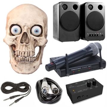 Talking Skull Complete Pack with Head Turn and Wireless Microphone