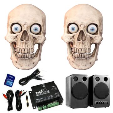 Talking Skull with Head Turn Complete Package (2 Skulls)