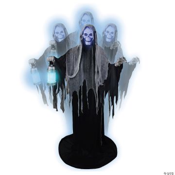 69" Animated Rising Ghost Reaper Halloween Decoration