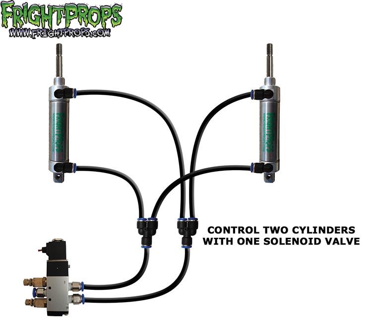 Control Two Double-Acting Cylinders with One Solenoid Valve