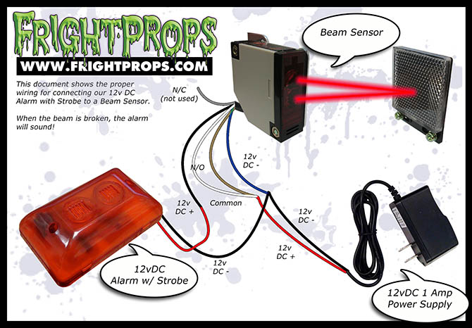 Connect a 12VDC Device Directly to the FrightProps Beam Sensor
