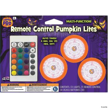 REMOTE PUMPKIN LIGHT SET OF 3