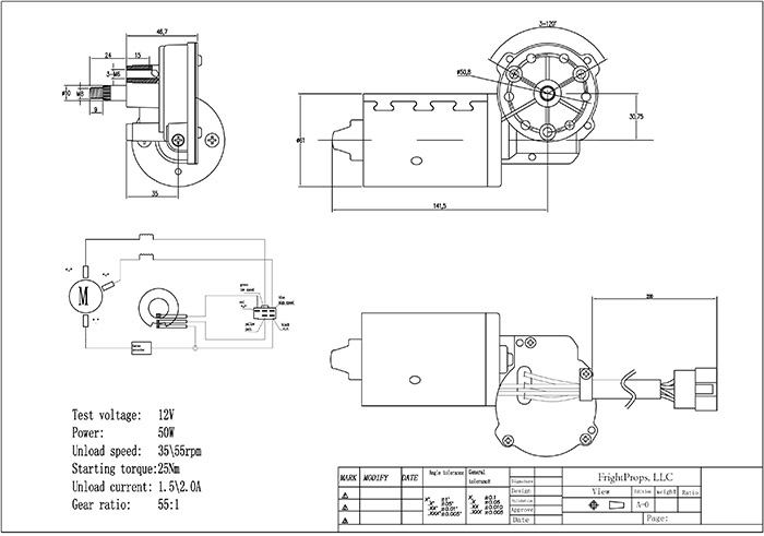 High-Torque Parking Prop Motor Dimensional Drawings (MOT1P)&hellip;