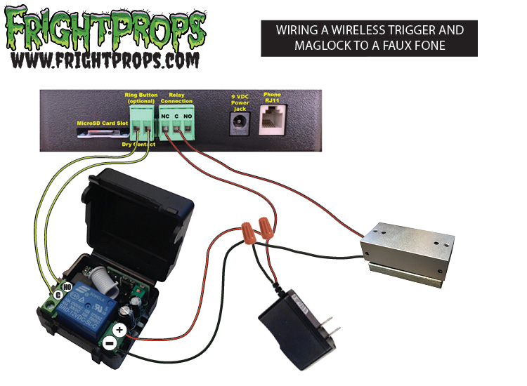 Wiring a Wireless Trigger and Maglock to a Faux Fone